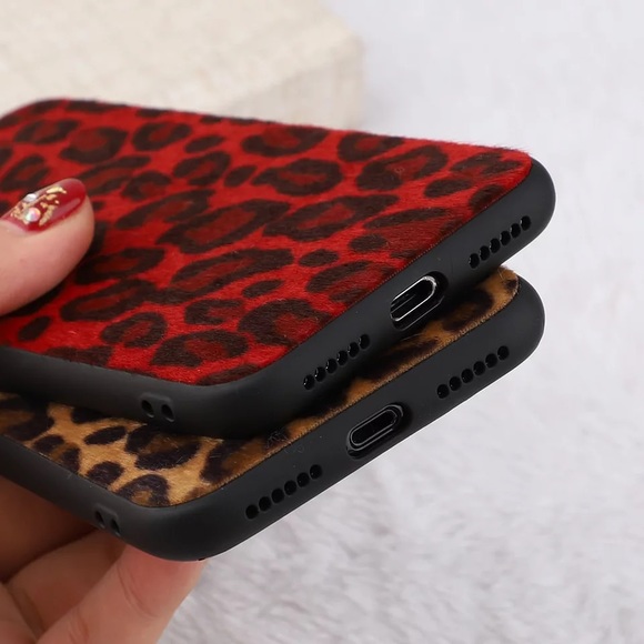 Red Leopard iPhone Case 8 Plus X XS XR Max - Picture 4 of 5